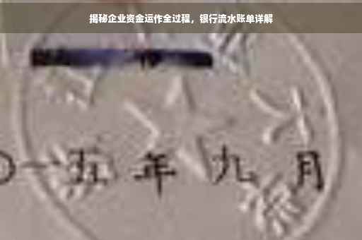 揭秘企业资金运作全过程，银行流水账单详解