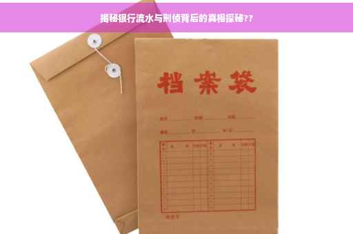 揭秘银行流水与刑侦背后的真相探秘??