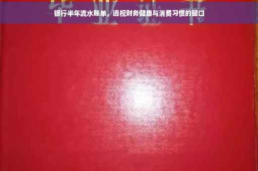 银行半年流水账单，透视财务健康与消费习惯的窗口