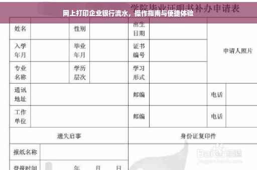 网上打印企业银行流水，操作指南与便捷体验