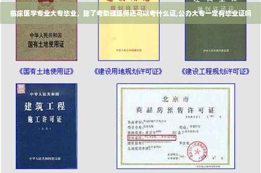 临床医学专业大专毕业，除了考助理医师还可以考什么证,公办大专一定有毕业证吗