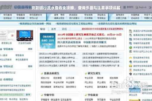 贷款银行流水查看全攻略，查询步骤与注意事项详解