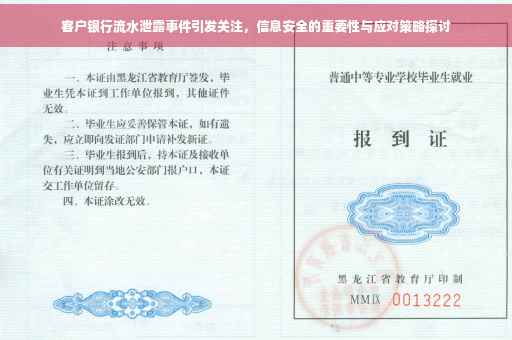 客户银行流水泄露事件引发关注，信息安全的重要性与应对策略探讨