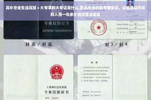 高中毕业生读高技＋大专拿的大专证是什么,职高毕业的能考哪些证。这些真证件给别人用一年多少钱详细点谢谢