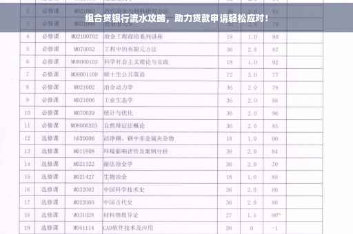 组合贷银行流水攻略，助力贷款申请轻松应对！