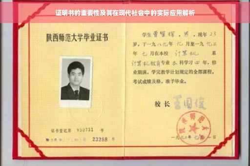证明书的重要性及其在现代社会中的实际应用解析