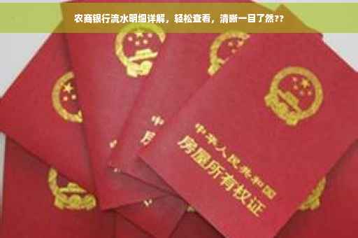 农商银行流水明细详解，轻松查看，清晰一目了然??