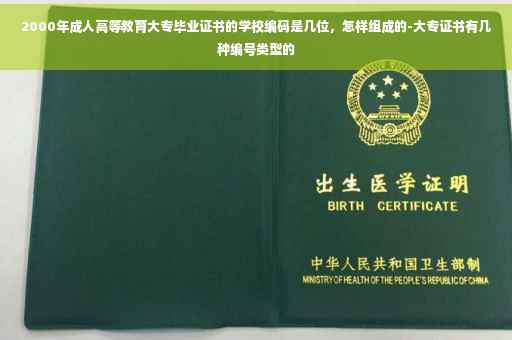 2000年成人高等教育大专毕业证书的学校编码是几位，怎样组成的-大专证书有几种编号类型的