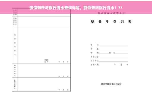 微信转账与银行流水查询详解，能否查到银行流水？??