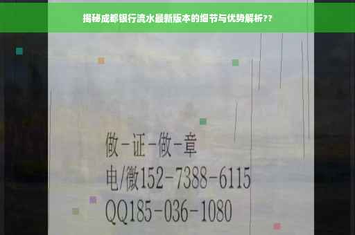 揭秘成都银行流水最新版本的细节与优势解析??