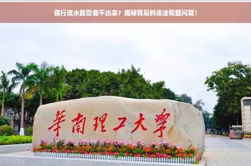 银行流水能否查不出来？揭秘背后的违法犯罪问题！