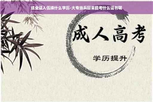 结业证入伍填什么学历-大专当兵回来能考什么证书呢