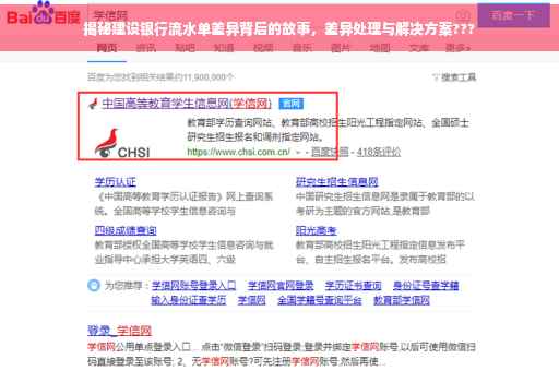 揭秘建设银行流水单差异背后的故事，差异处理与解决方案???