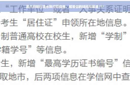 周六日银行流水账打印指南，解答你的疑问与困惑???