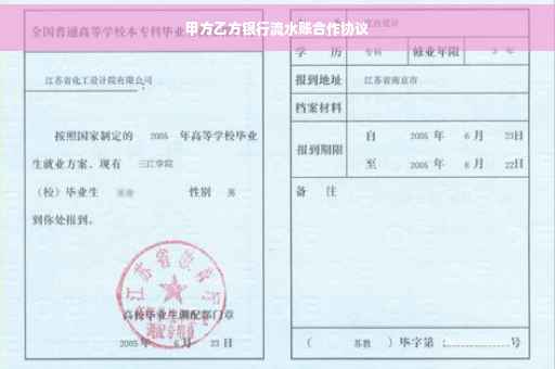 甲方乙方银行流水账合作协议