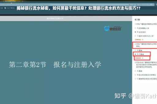 揭秘银行流水秘密，如何屏蔽干扰信息？处理银行流水的方法与技巧??