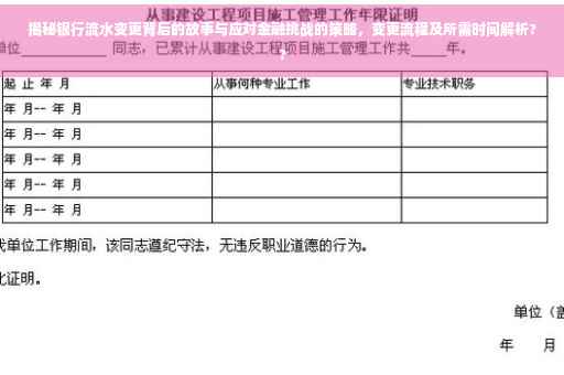 揭秘银行流水变更背后的故事与应对金融挑战的策略，变更流程及所需时间解析??