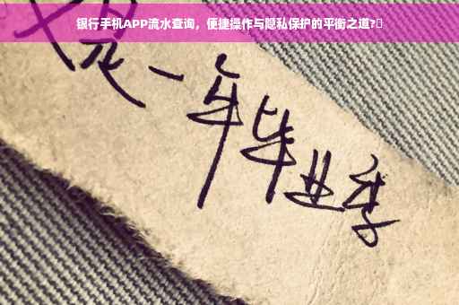 银行手机APP流水查询，便捷操作与隐私保护的平衡之道?✨