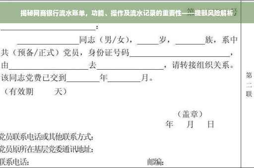 揭秘网商银行流水账单，功能、操作及流水记录的重要性——提额风险解析