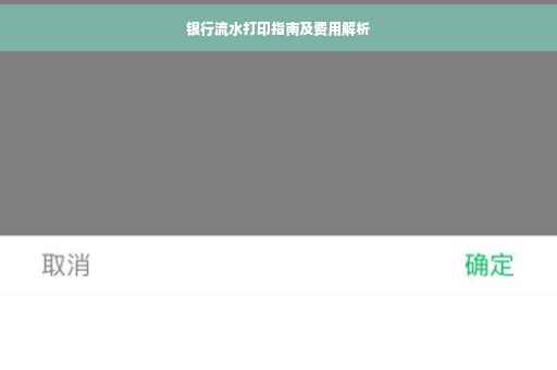 银行流水打印指南及费用解析