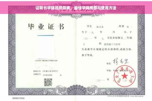 证明书字体选择指南，最佳字体推荐与使用方法