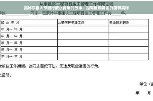 揭秘摩根大亨银行流水背后的故事，探究巨额资金的流转真相