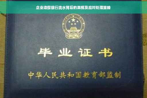 企业造假银行流水背后的真相及应对处理策略