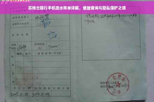 苏格兰银行手机流水账单详解，便捷查询与隐私保护之道