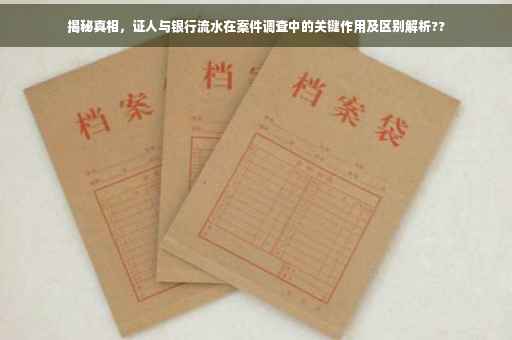 揭秘真相，证人与银行流水在案件调查中的关键作用及区别解析??