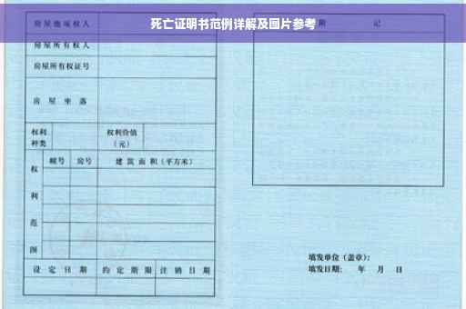 死亡证明书范例详解及图片参考