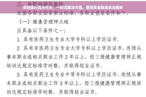 花桥银行流水代办，一站式解决方案，费用及金融需求全解析