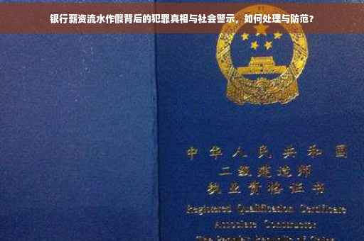 银行薪资流水作假背后的犯罪真相与社会警示，如何处理与防范？