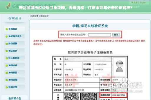 宠物回国检疫证明书全攻略，办理流程、注意事项与必备知识解析?