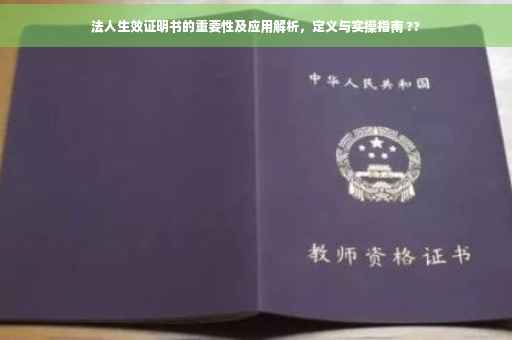 法人生效证明书的重要性及应用解析，定义与实操指南 ??