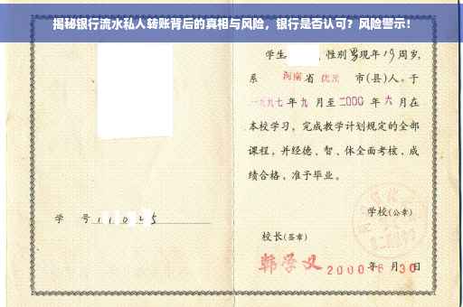 揭秘银行流水私人转账背后的真相与风险，银行是否认可？风险警示！