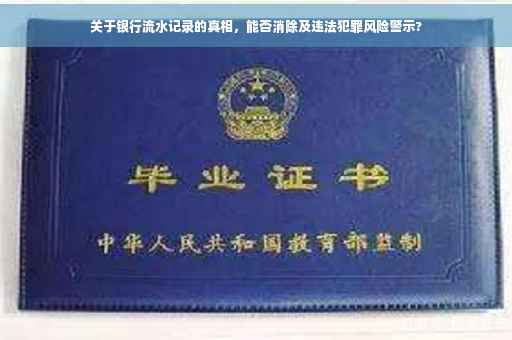 关于银行流水记录的真相，能否消除及违法犯罪风险警示?