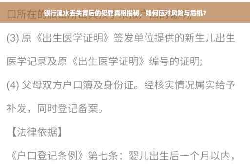 银行流水丢失背后的犯罪真相揭秘，如何应对风险与危机？