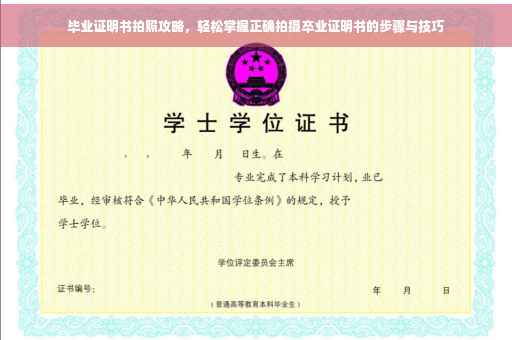 毕业证明书拍照攻略，轻松掌握正确拍摄卒业证明书的步骤与技巧