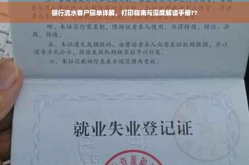 银行流水客户回单详解，打印指南与深度解读手册??
