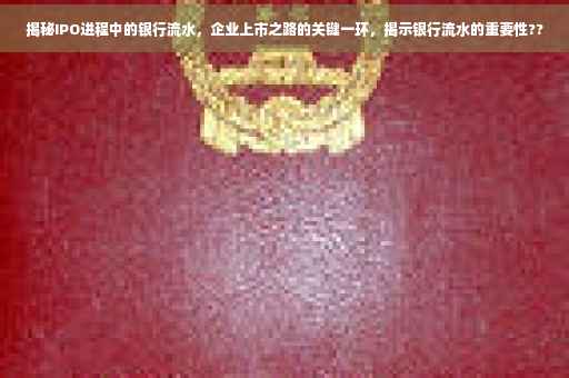 揭秘IPO进程中的银行流水，企业上市之路的关键一环，揭示银行流水的重要性??