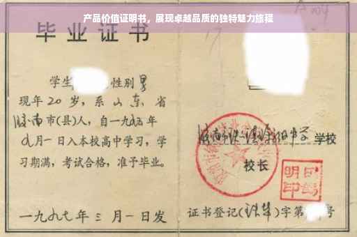 产品价值证明书，展现卓越品质的独特魅力旅程