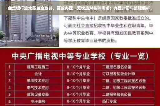 金华银行流水账单全攻略，高效办理，无忧应对各种需求！办理时间与流程解析。