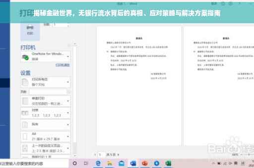揭秘金融世界，无银行流水背后的真相、应对策略与解决方案指南