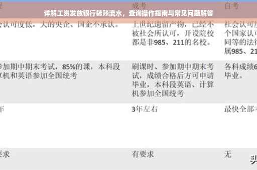 详解工资发放银行转账流水，查询操作指南与常见问题解答