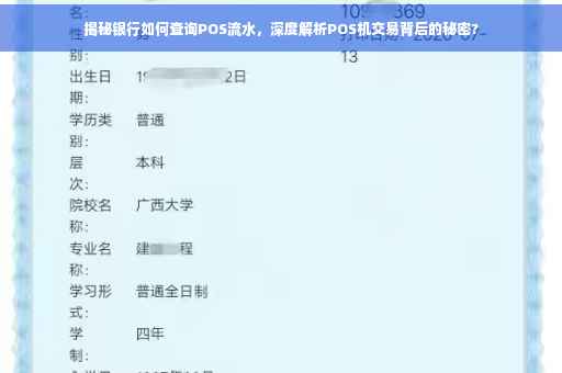 揭秘银行如何查询POS流水，深度解析POS机交易背后的秘密?